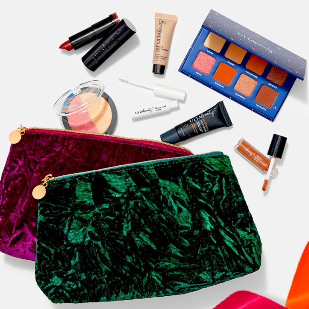 Ulta Beauty GIFT BAG Makeup Palette Primer Brows Highlighter Blush Lip Stick +++